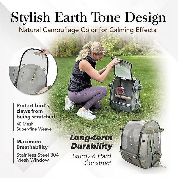 Ibiyaya Medium Trackpack For Birds - Jungle Green