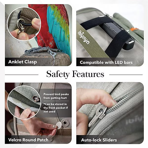 Ibiyaya Medium Trackpack For Birds - Jungle Green