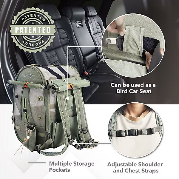 Ibiyaya Medium Trackpack For Birds - Jungle Green