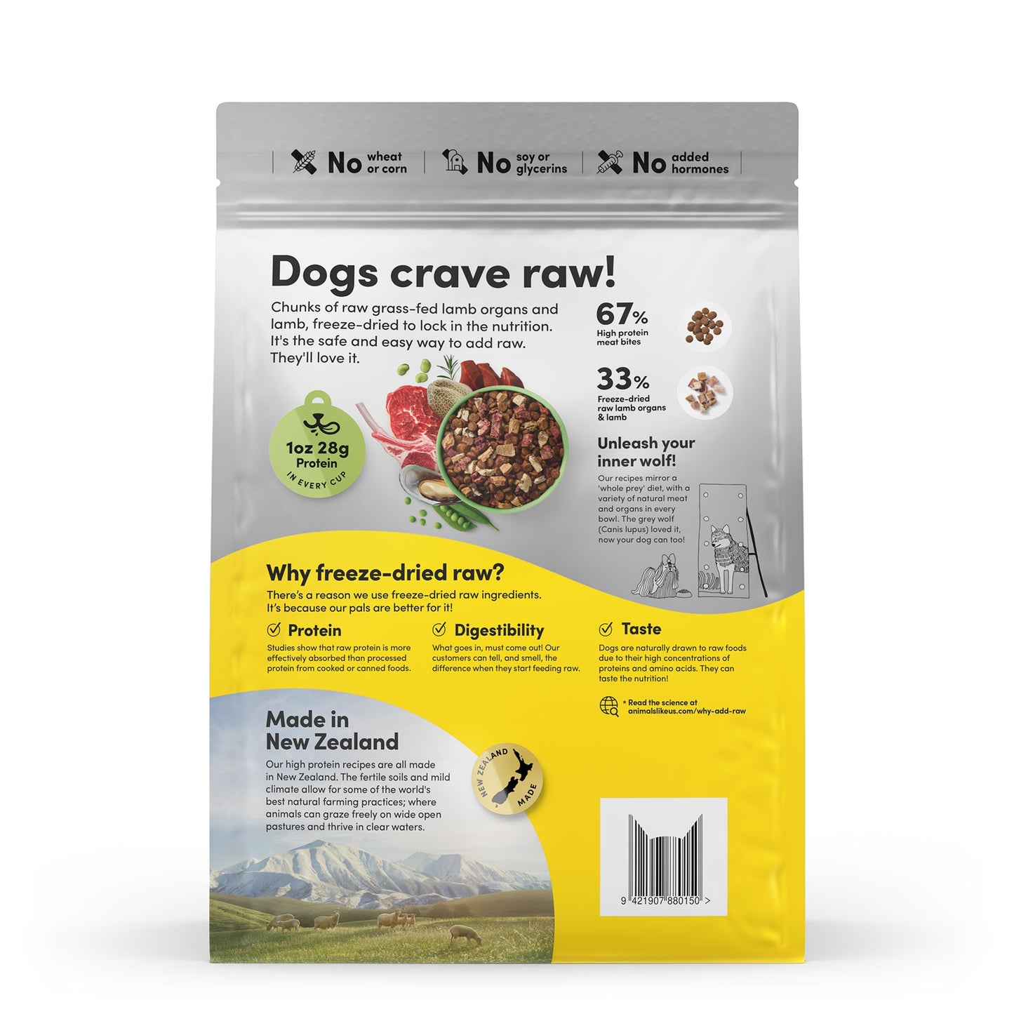 Animals Like Us Dog Rawmix33 With Grass-Fed Lamb 2Kg