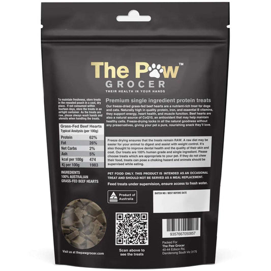 THE PAW GROCER BLACK LABEL FD BEEF HEARTS 72G
