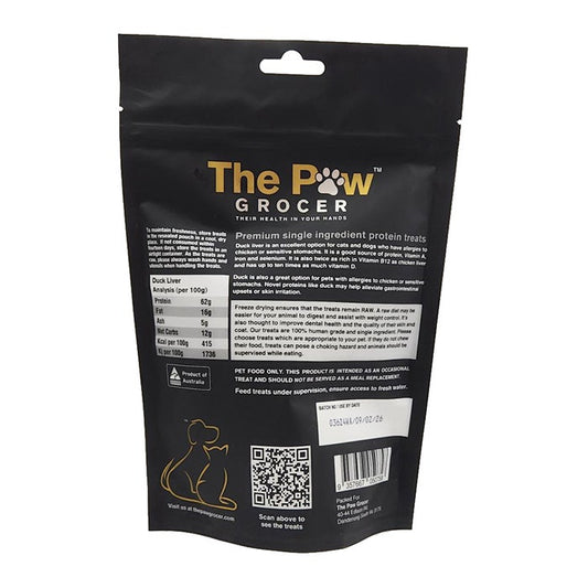 The Paw Grocer Black Freeze Dried Duck Liver 72G