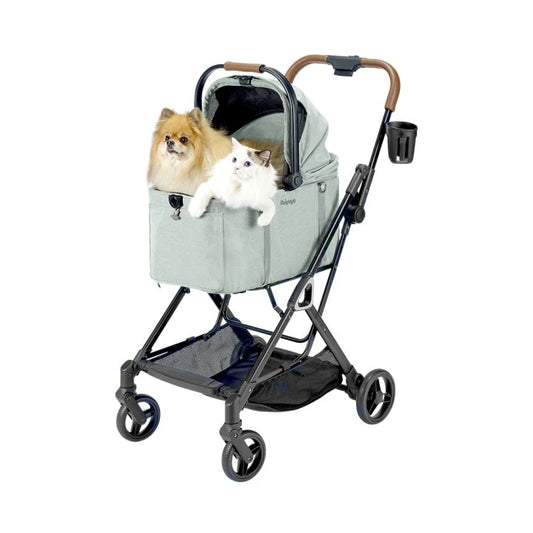 Ibiyaya Tinker Small Detach Pet Stroller Silver Sage Green