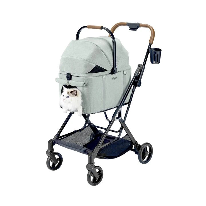 Ibiyaya Tinker Small Detach Pet Stroller Silver Sage Green
