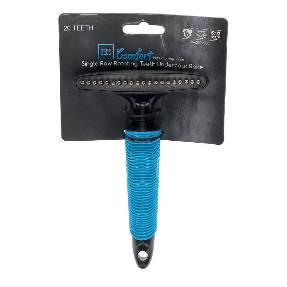 ZeeZ – Comfort – Single Row Rotating Teeth Undercoat Rake