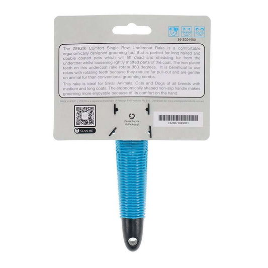 ZeeZ – Comfort – Single Row Rotating Teeth Undercoat Rake