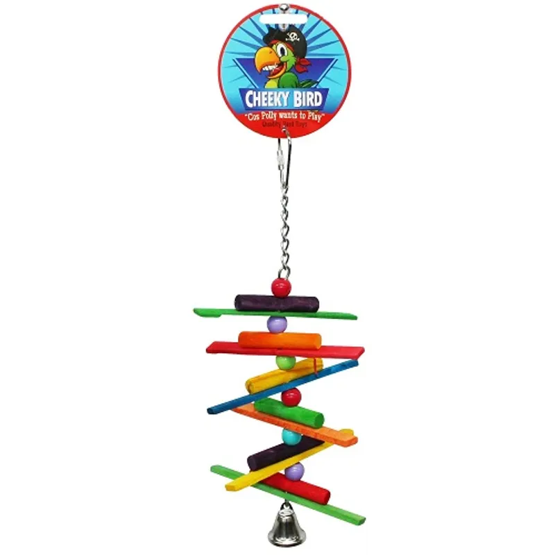 Cheeky Bird Spiral Sticks With Bell Small