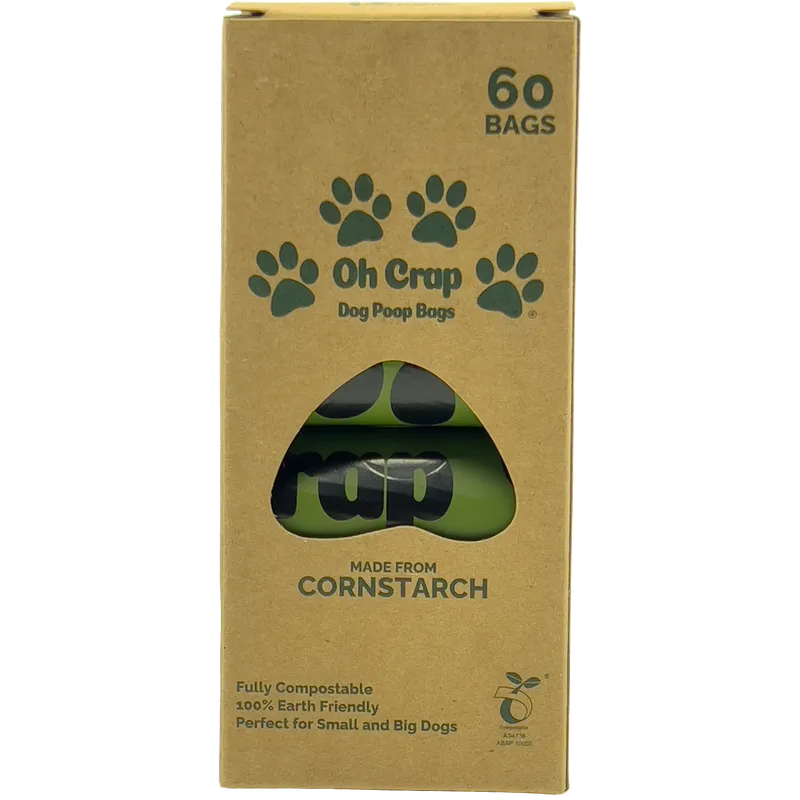 Oh Crap Compostable Dog Poop Bags 60 Pack