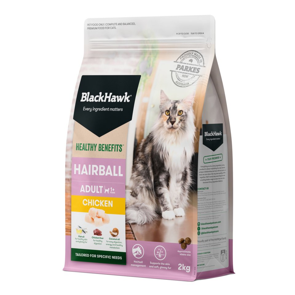 Black Hawk – Adult Cat – Healthy Benefits – Hairball Chicken