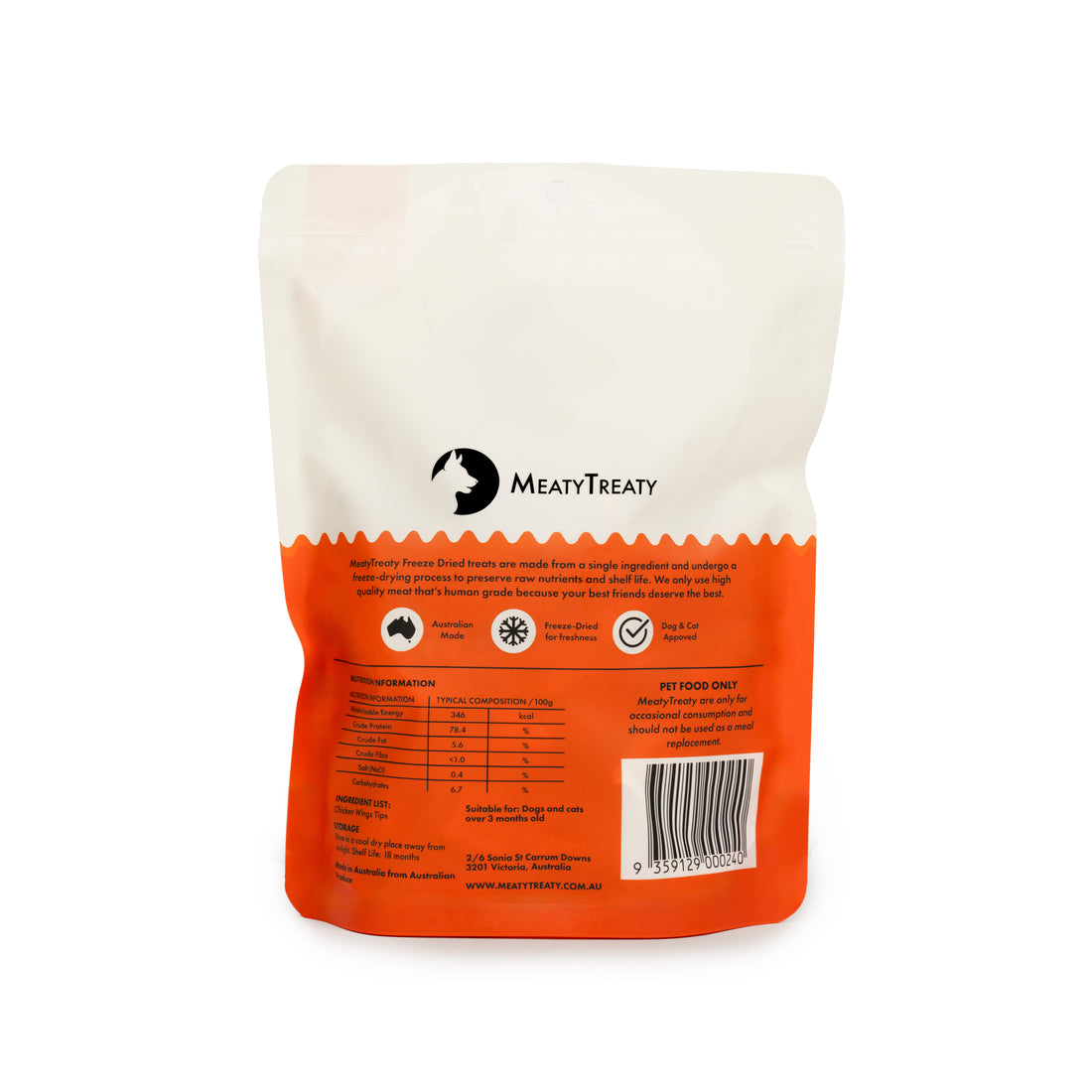 Meaty Treaty Freeze Dried Chicken Wings Tips 80G