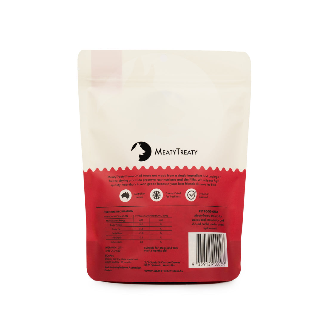 Meaty Treaty Freeze Dried Beef Meals Toppers 50G