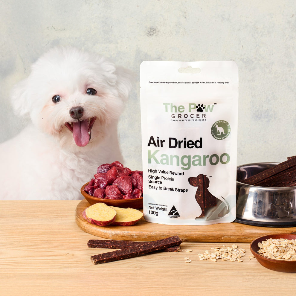 The Paw Grocer Air Dried Kangaroo Straps 100G