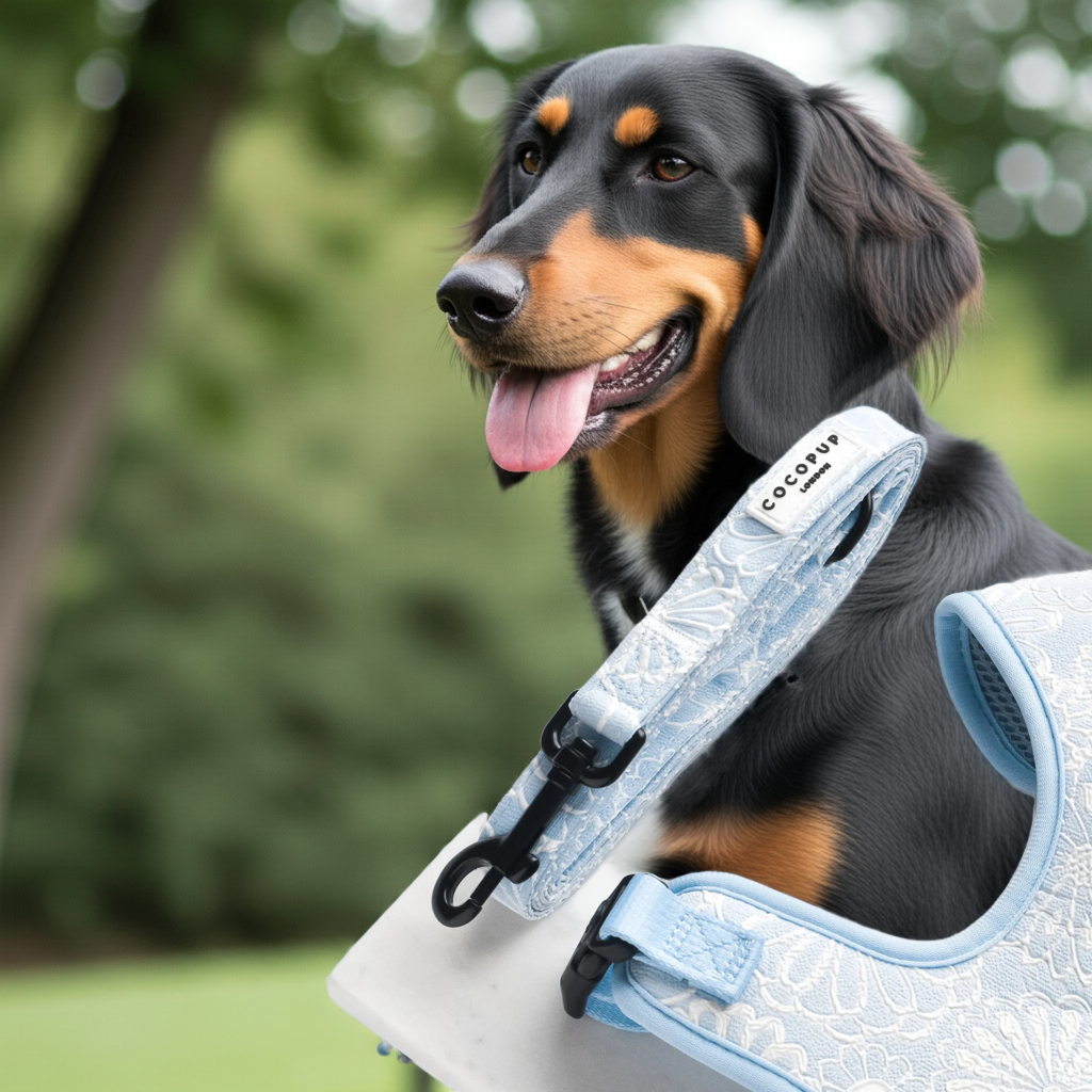 Cocopup London – LUXE Dog Lead – Baby Blue Flower