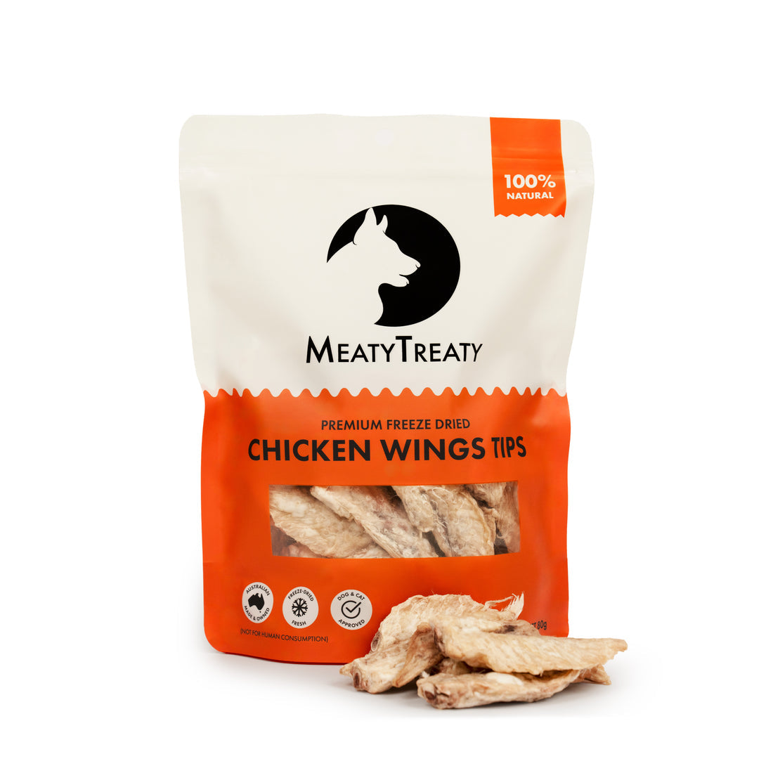 Meaty Treaty Freeze Dried Chicken Wings Tips 80G