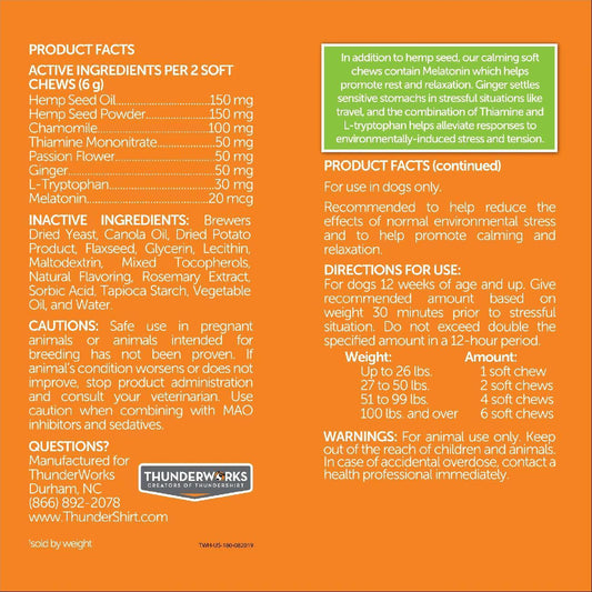 Thunderwunders Calming Chews for Stressed and Anxious Dogs 125g