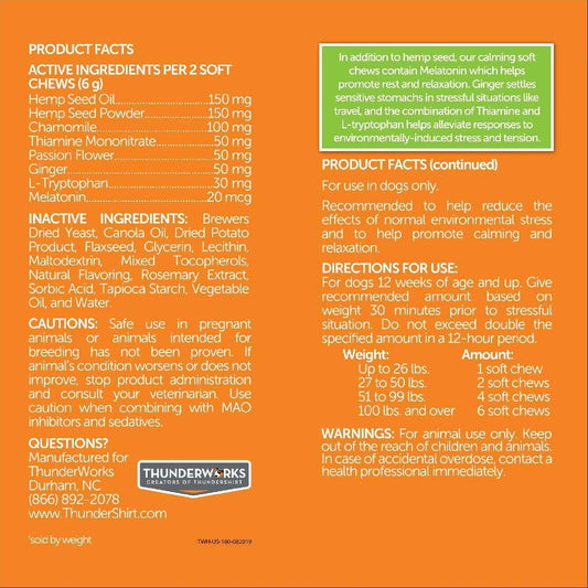 Thunderwunders Calming Chews for Stressed and Anxious Dogs 125g