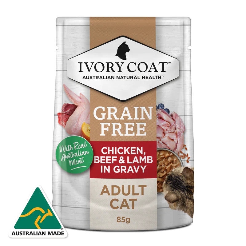 Ivory Coat – Pouches – Adult Cat – GRAIN FREE