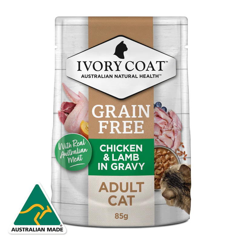 Ivory Coat – Pouches – Adult Cat – GRAIN FREE