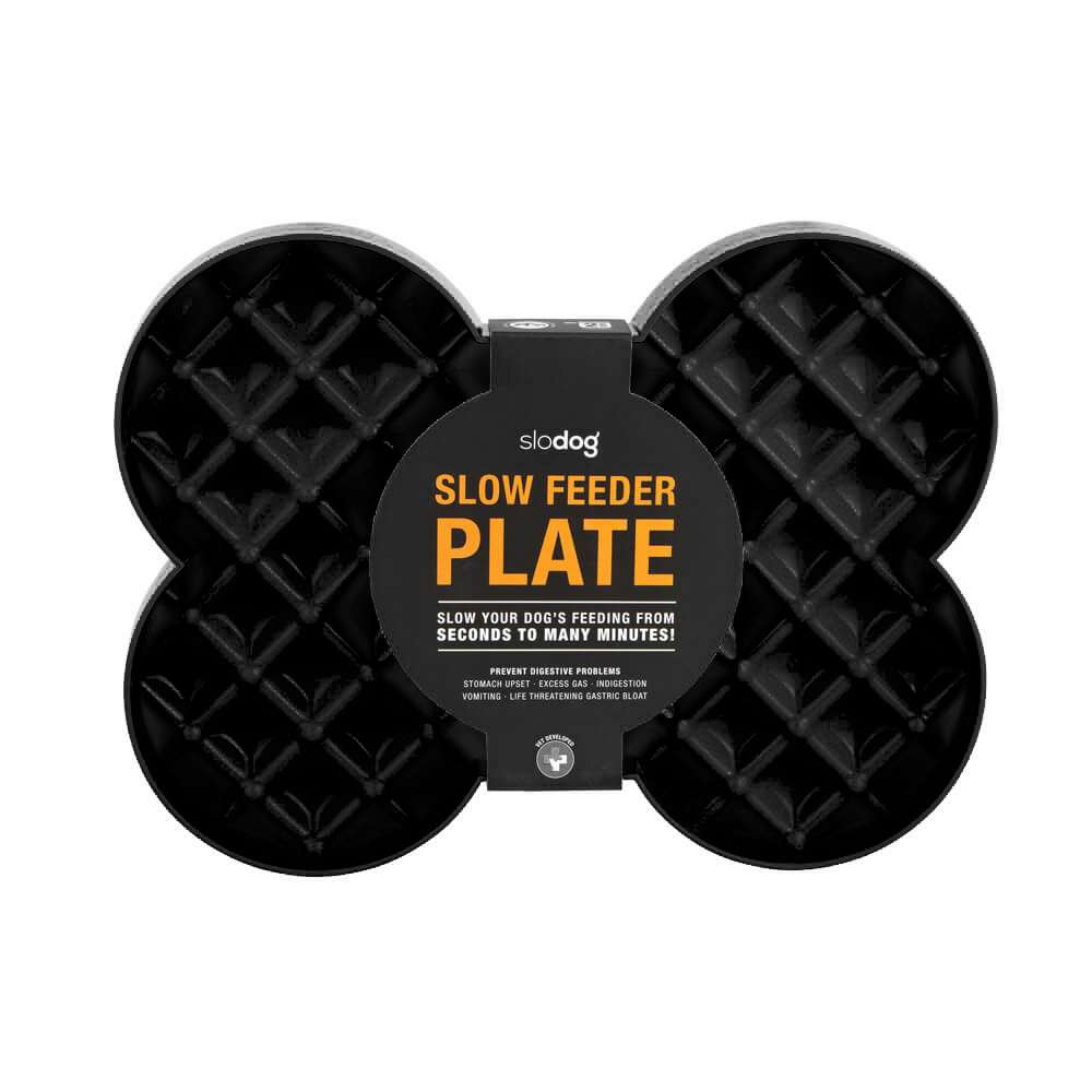 SloDog No Gulp Bone-Shaped Slow Food Plate for SMALL Dogs