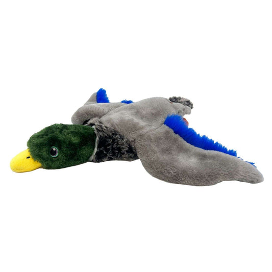 KONG Wild Low Stuffing Floppy Squeaker Dog Toy - Mallard Duck