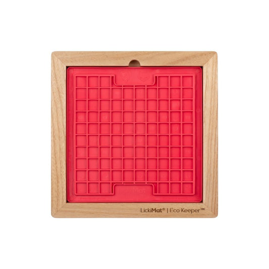 Lickimat  Wooden Eco Slow Feeder Keeper - Classic Sized Lick Mats