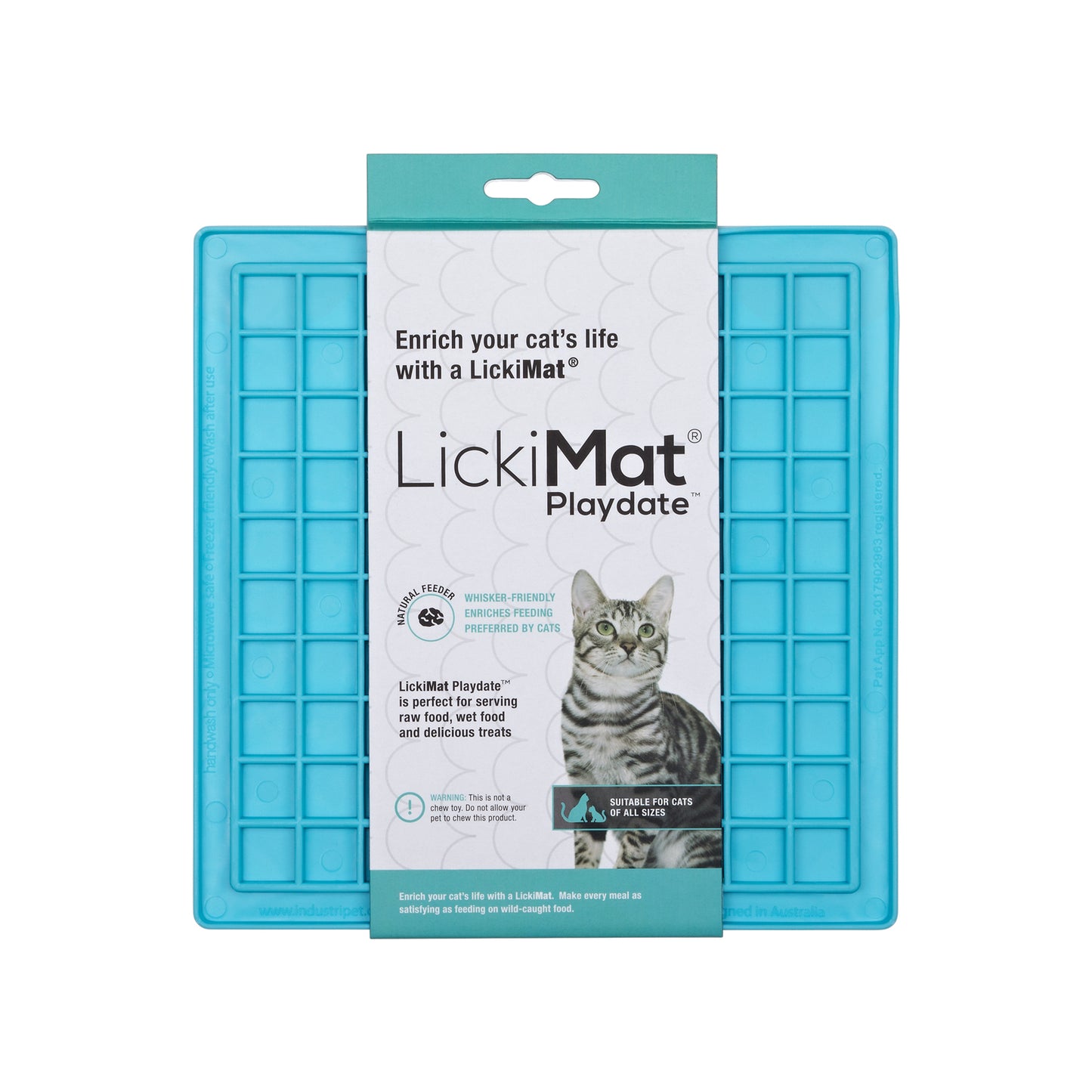 Lickimat Playdate Original Slow Food Licking Mat for Cats