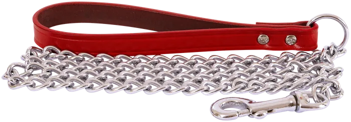 Beau Pets – Chain Lead with Leather Handle