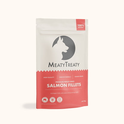 Meaty Treaty Freeze Dried Australian Salmon Fillet Cat & Dog Treats 80g