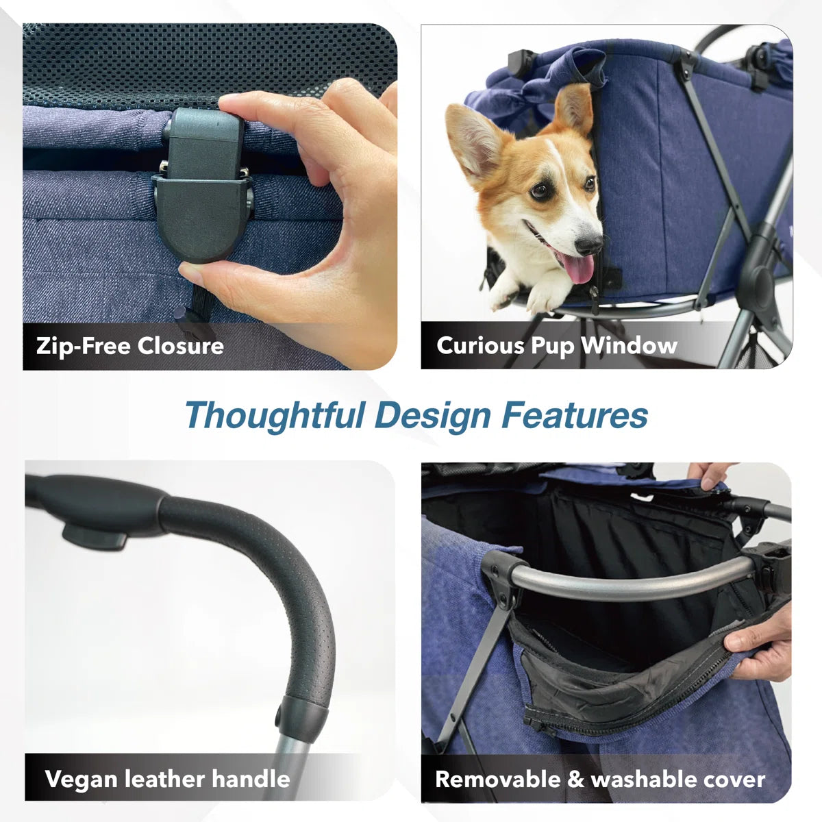 Ibiyaya Maxi Deep Carriage Pet Stroller - Royal Blue