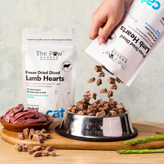 The Paw Grocer White Cat Freeze Dried Lamb Hearts 50G