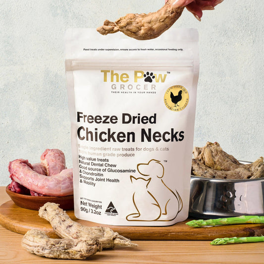The Paw Grocer White Freeze Dried Chicken Neck Treats 90G
