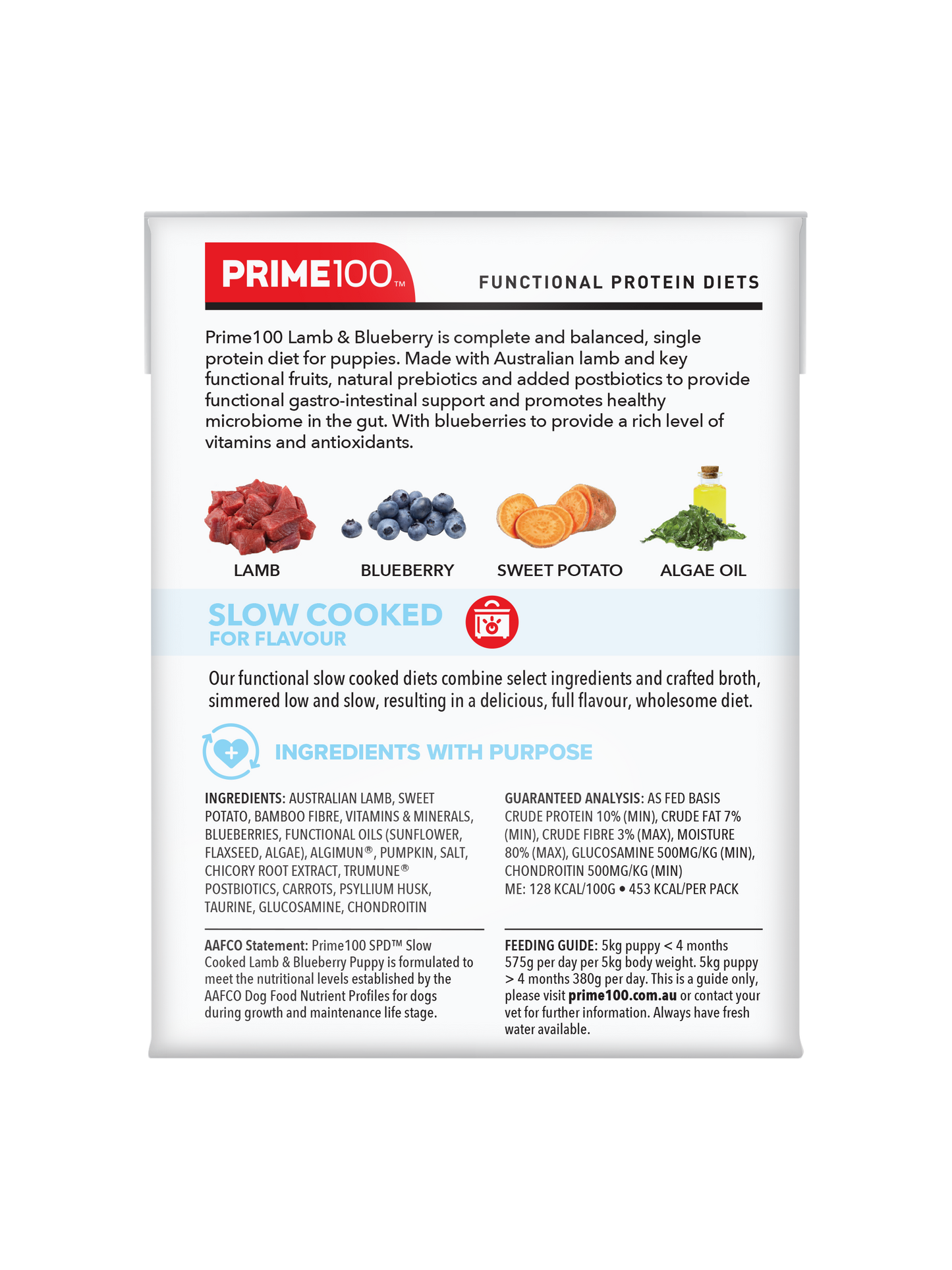 Prime100 – SPD Slow Cooked – Lamb & Blueberry – Puppy