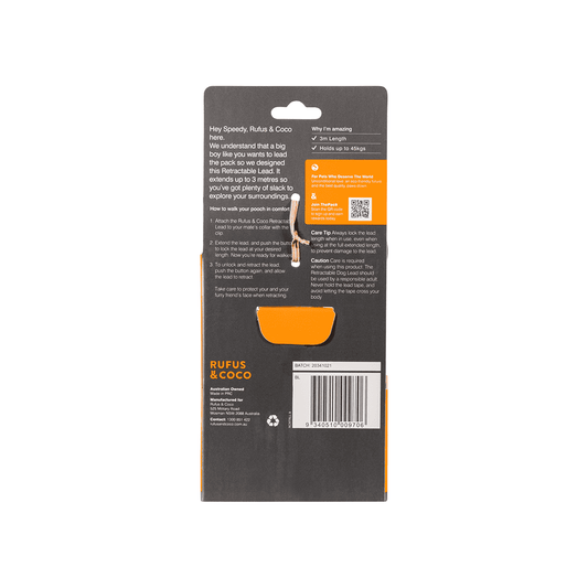 Rufus & Coco Retractable Dog Lead