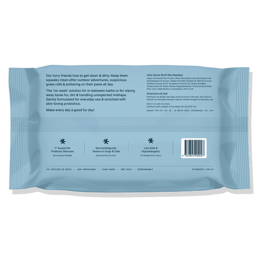 Squeaky Pet Probiotic Pet Wipes Fresh & Zesty 20 Wipes