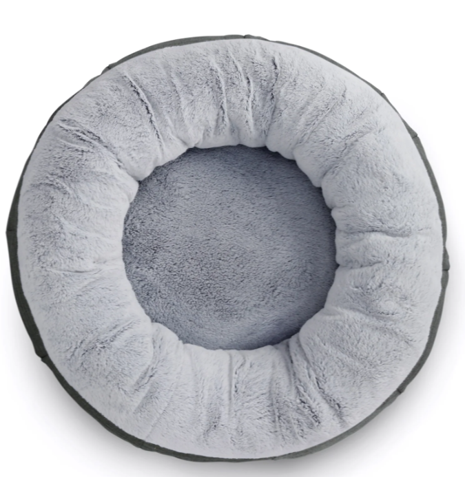 Charlie’s – Luxury Plush Round Donut Pet Bed – Grey