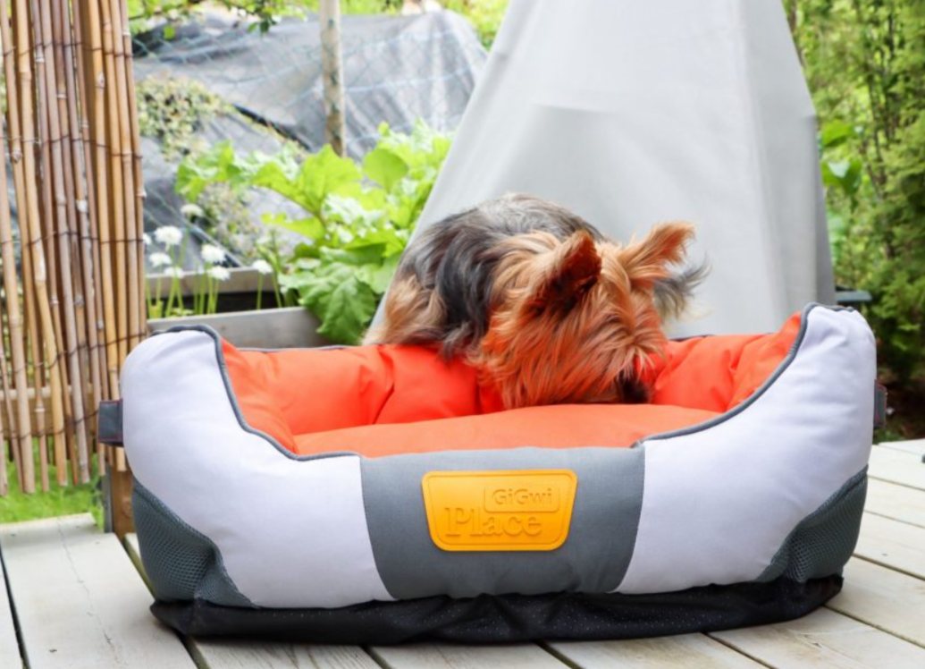 GiGwi – Canvas Round Bed – Red/Orange