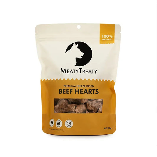 Meaty Treaty Freeze Dried Beef Hearts 100G