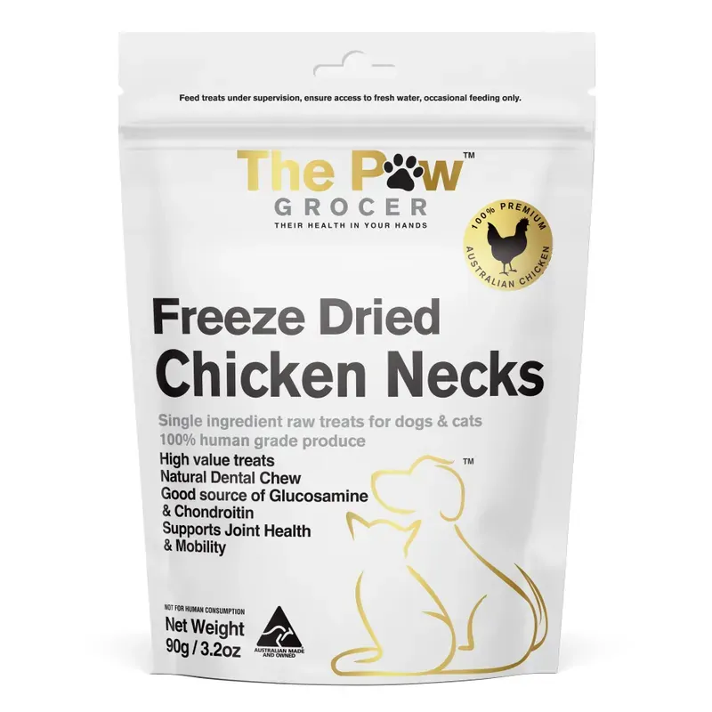 The Paw Grocer White Freeze Dried Chicken Neck Treats 90G