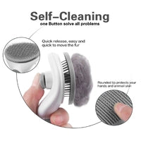 All Fur You Self Clearing Comb Grey or Pink