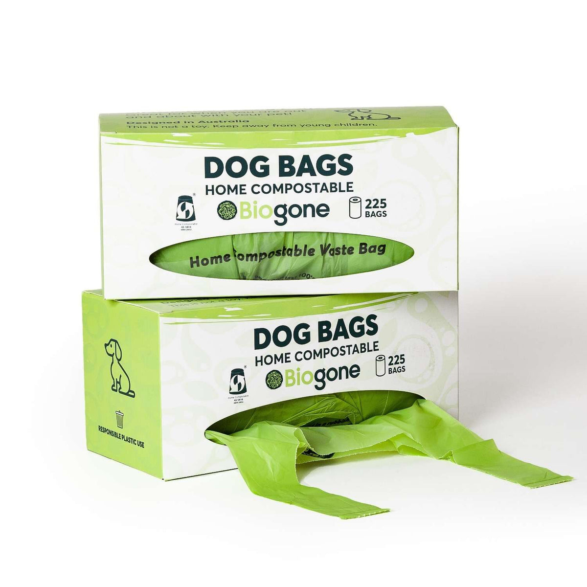 Biogone Biodegradable Home Compostable Dog Waste Bags - Box of 225 x 10 rolls