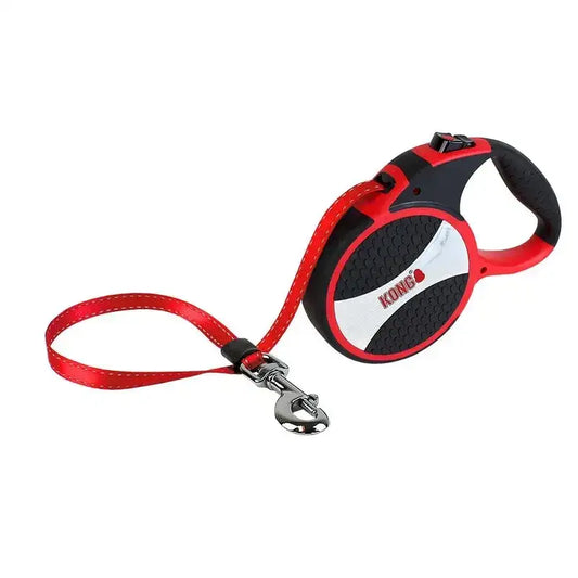 Kong Explore Retractable Leash Grey or Red - Large