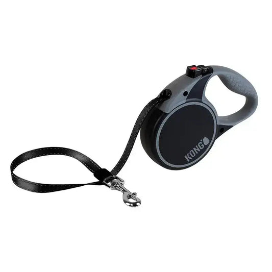 Kong Terrain Retractable Leash in Black, Grey or Red