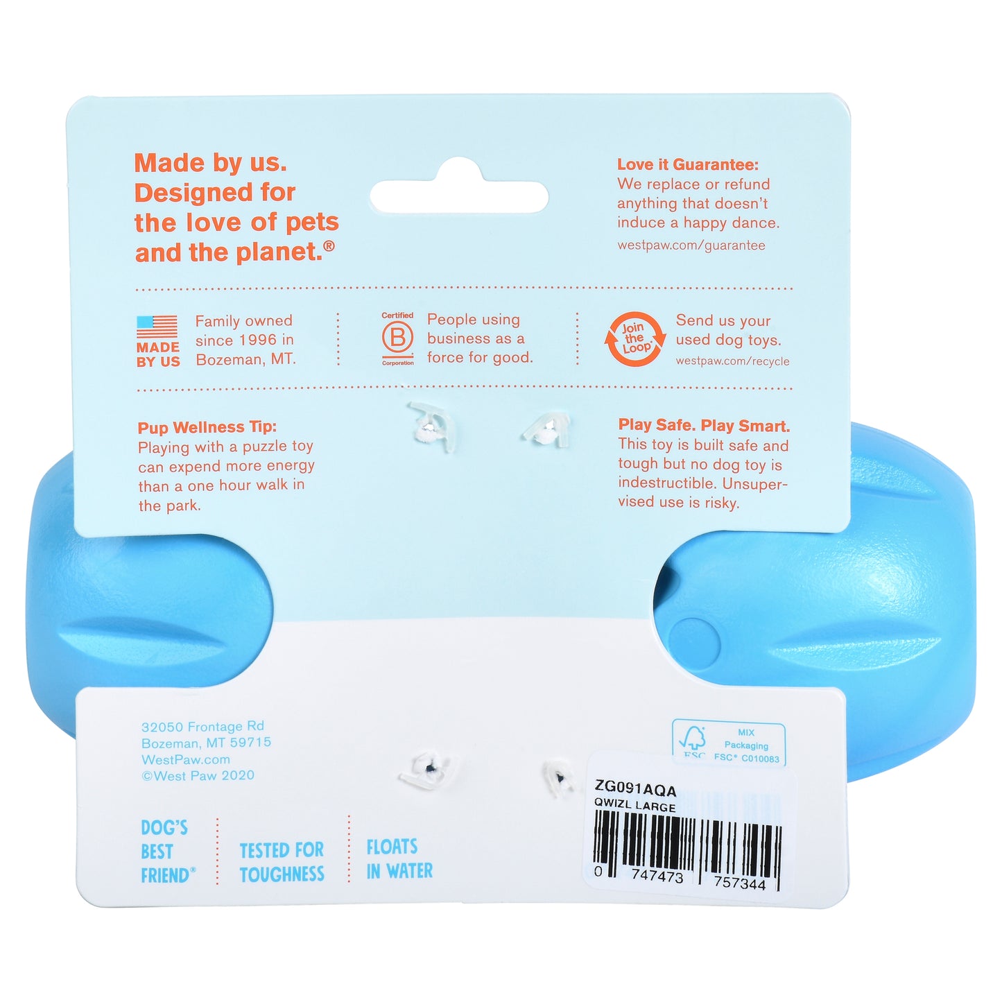 West Paw Qwizl Treat Dispensing Dog Toy