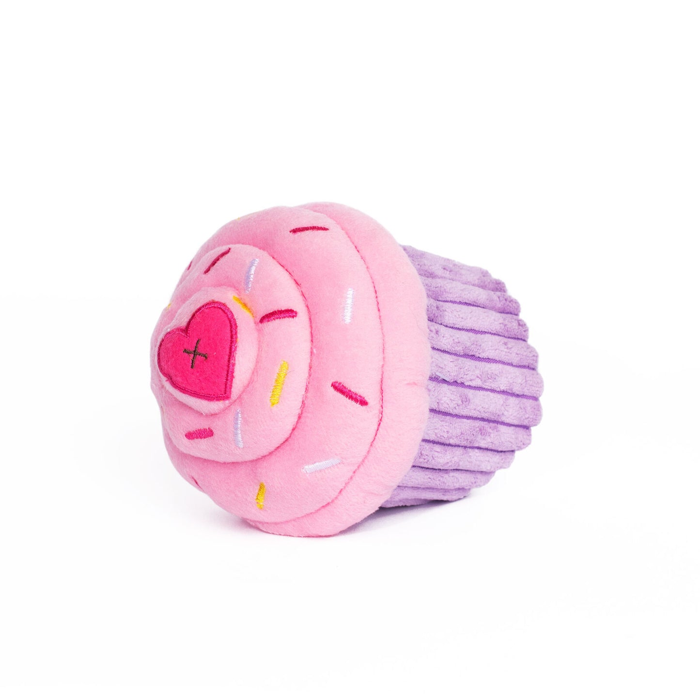 Zippy Paws Plush Squeaker Dog Toy - Cupcake in Blue or Pink - Blue