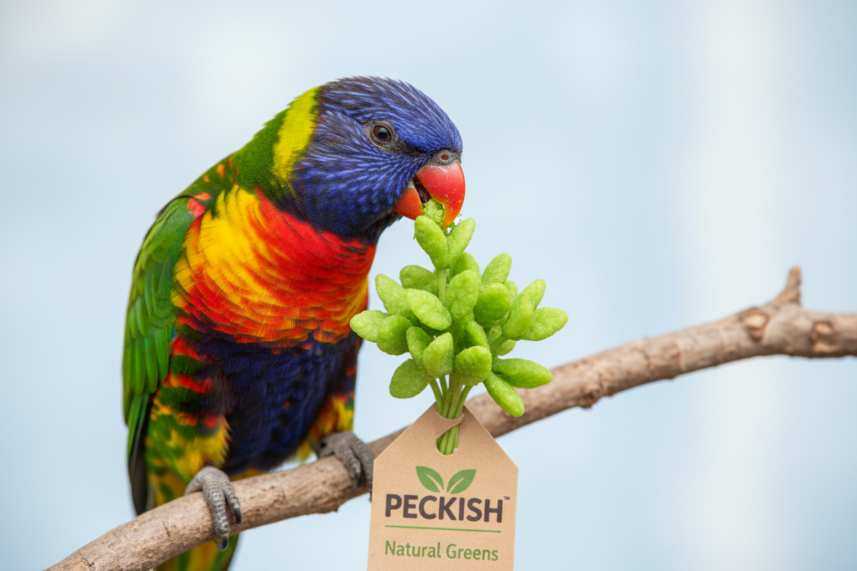 bird with Peckish – Small Parrot Treats – Natural Greens