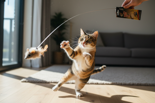 Da Bird Cat Catcher Cat Teaser - Wand with Replaceable Mouse on a Wire