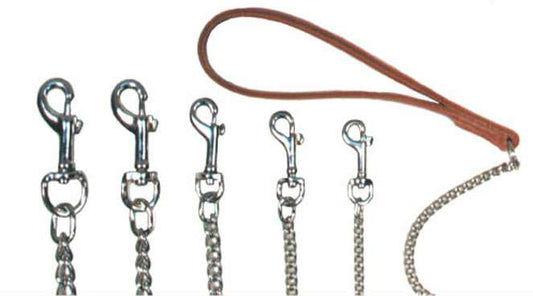 Beau Pets – Chain Lead with Leather Handle