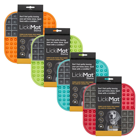 LickiMat Slomo Wet & Dry Double Slow Food Dog Bowl - Blue