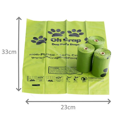 Oh Crap Compostible Corn Starch Dog Poop Bags - 240 Bags (16 rolls x 15 Bags per roll)