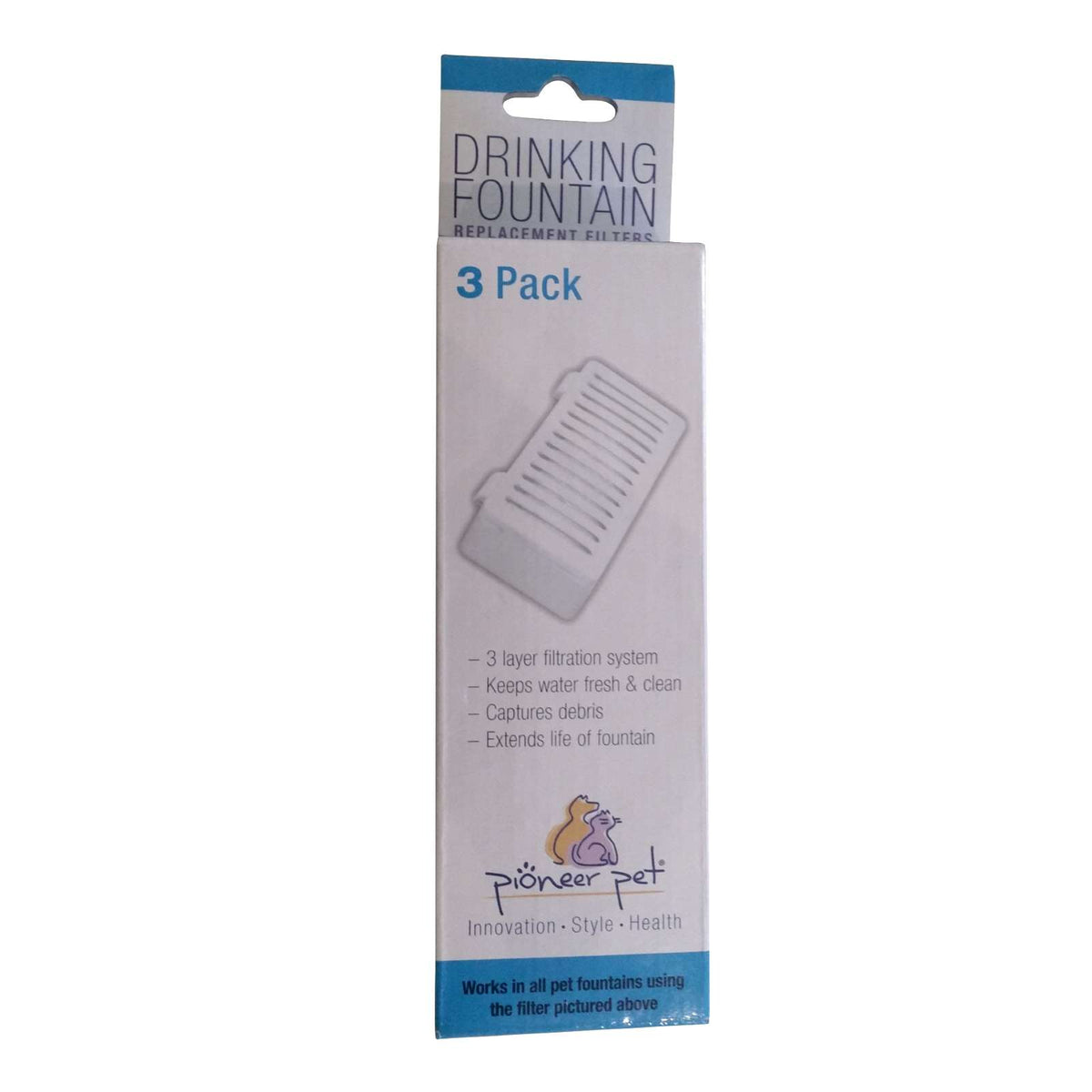Pioneer Pet - Replacement T-Filter 3-Pack Swan Serene retro fountain